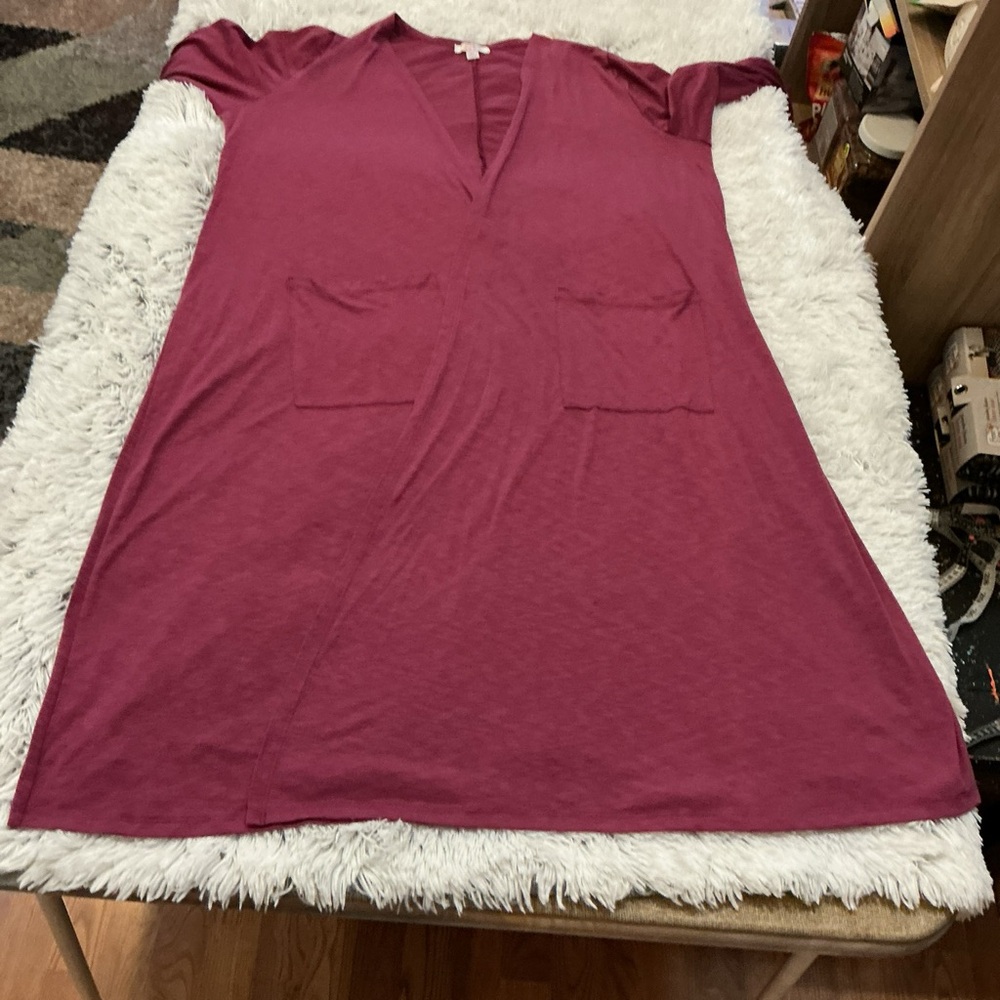 LuLaRoe Women's XL Maroon Long Sleeve Cardigan Sweater - Picture 8 of 12